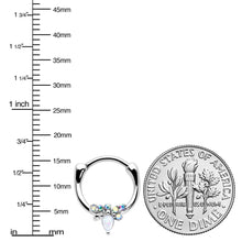 Load image into Gallery viewer, 16G 5/16 White Faux Opal Bee Glamour Cartilage Clicker
