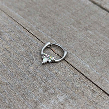 Load image into Gallery viewer, 16G 5/16 White Faux Opal Bee Glamour Cartilage Clicker
