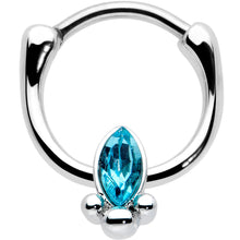 Load image into Gallery viewer, 16G 5/16 Blue Gem Deco Oval Cartilage Clicker
