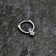 Load image into Gallery viewer, 16G 5/16 Purple Gem Deco Oval Cartilage Clicker
