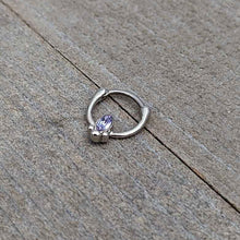 Load image into Gallery viewer, 16G 5/16 Purple Gem Deco Oval Cartilage Clicker
