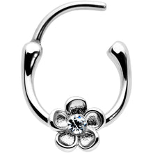 Load image into Gallery viewer, 16G 5/16 Clear Gem Sweetheart Flower Cartilage Clicker
