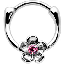 Load image into Gallery viewer, 16G 5/16 Pink Gem Sweetheart Flower Cartilage Clicker
