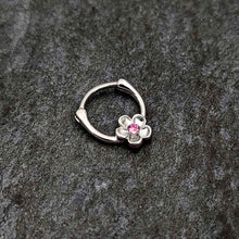 Load image into Gallery viewer, 16G 5/16 Pink Gem Sweetheart Flower Cartilage Clicker
