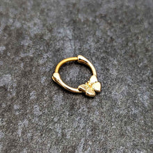 Load image into Gallery viewer, 16G 5/16 Gold Tone Simple Textured Butterfly Cartilage Clicker
