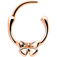 将图片加载到图库查看器，16G 5/16 Rose Gold Tone Simple Textured Butterfly Cartilage Clicker
