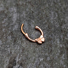 将图片加载到图库查看器，16G 5/16 Rose Gold Tone Simple Textured Butterfly Cartilage Clicker
