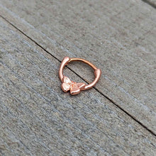 将图片加载到图库查看器，16G 5/16 Rose Gold Tone Simple Textured Butterfly Cartilage Clicker
