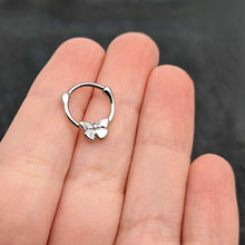 Load image into Gallery viewer, 16G 5/16 Simple Textured Butterfly Cartilage Clicker
