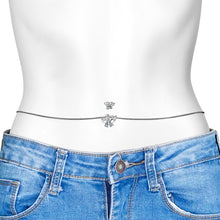Load image into Gallery viewer, Clear Gem Butterfly Beauties Double Mount Belly Ring Belly Chain
