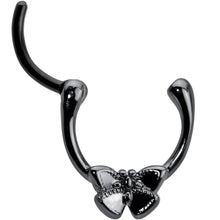 Load image into Gallery viewer, 16G 3/8 Black Textured Simple Butterfly Cartilage Clicker
