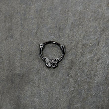 Load image into Gallery viewer, 16G 3/8 Black Textured Simple Butterfly Cartilage Clicker
