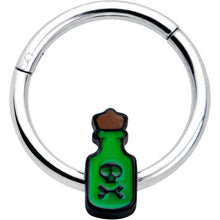 将图片加载到图库查看器，16G 3/8 Poison Green Bottle Glow in the Dark Hinged Segment Ring
