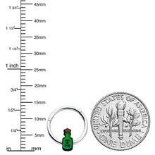 将图片加载到图库查看器，16G 3/8 Poison Green Bottle Glow in the Dark Hinged Segment Ring
