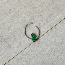 将图片加载到图库查看器，16G 3/8 Poison Green Bottle Glow in the Dark Hinged Segment Ring
