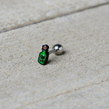 Load image into Gallery viewer, 16G 1/4 Poison Green Bottle Glow in the Dark Cartilage Earring
