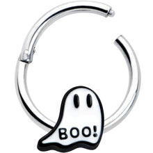 Load image into Gallery viewer, 16G 3/8 White Ghost Glow in the Dark Halloween Hinged Segment Ring
