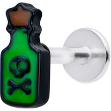 将图片加载到图库查看器，16G 5/16 Poison Green Bottle Glow in the Dark Labret Monroe Tragus
