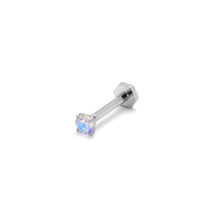 Load image into Gallery viewer, 16G 5/16 Aurora CZ Gem ASTM F-136 Implant Grade Titanium Hex End Labret Tragus
