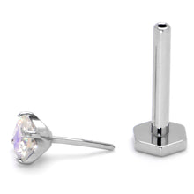Load image into Gallery viewer, 16G 5/16 Aurora CZ Gem ASTM F-136 Implant Grade Titanium Hex End Labret Tragus

