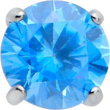 Load image into Gallery viewer, 16G 5/16 Blue CZ Gem ASTM F-136 Implant Grade Titanium Hex End Labret Tragus
