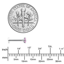 Load image into Gallery viewer, 16G 5/16 Pink CZ Gem ASTM F-136 Implant Grade Titanium Hex End Labret Tragus
