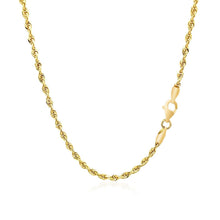 将图片加载到图库查看器，2.5mm 10k Yellow Gold Solid Diamond Cut Rope Chain
