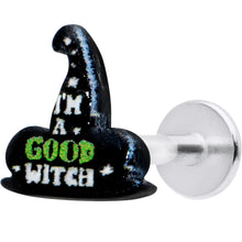 Load image into Gallery viewer, 16G 5/16 Good Witch Hat Glow in the Dark Labret Monroe Tragus
