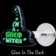 Load image into Gallery viewer, 16G 5/16 Good Witch Hat Glow in the Dark Labret Monroe Tragus
