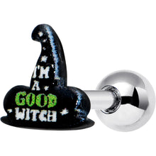 Load image into Gallery viewer, 16G 1/4 Good Witch Hat Glow in the Dark Cartilage Tragus Earring
