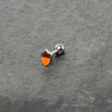 Load image into Gallery viewer, 16G 5/16 Autumn Acorn Brown Orange Cartilage Tragus Earring
