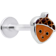 Load image into Gallery viewer, 16G 5/16 Acorn Face Brown Autumn Labret Monroe Tragus
