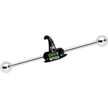 Load image into Gallery viewer, 14G Good Witch Hat Glow the Dark Halloween Industrial Barbell 38mm
