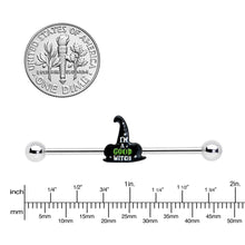 Load image into Gallery viewer, 14G Good Witch Hat Glow the Dark Halloween Industrial Barbell 38mm
