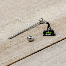 Load image into Gallery viewer, 14G Good Witch Hat Glow the Dark Halloween Industrial Barbell 38mm
