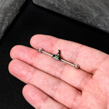 Load image into Gallery viewer, 14G Good Witch Hat Glow the Dark Halloween Industrial Barbell 38mm
