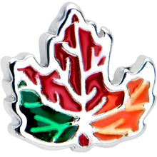 Load image into Gallery viewer, 16G 5/16 Autumn Tricolor Maple Leaf Cartilage Tragus Earring
