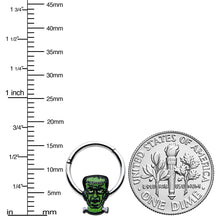 将图片加载到图库查看器，16G 3/8 Frankenstein Head Green Glow in Dark Hinged Segment Ring

