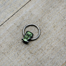 将图片加载到图库查看器，16G 3/8 Frankenstein Head Green Glow in Dark Hinged Segment Ring
