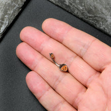 Load image into Gallery viewer, Autumn Acorn Face Brown Fall Double Mount Belly Ring
