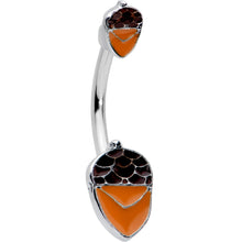 Load image into Gallery viewer, Autumn Acorn Brown Orange Fall Double Mount Belly Ring
