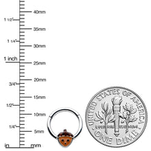Load image into Gallery viewer, 16G 5/16 Fall Acorn Face Brown Autumn Hinged Segment Ring
