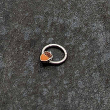 Load image into Gallery viewer, 16G 3/8 Autumn Acorn Orange Brown Hinged Segment Ring
