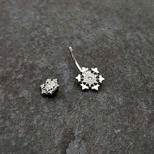 将图片加载到图库查看器，Clear Gem Filigree Winter Snowflakes Double Mount Belly Ring
