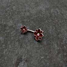 Load image into Gallery viewer, Aurora Gem Poinsettia Flower Festive Double Mount Belly Ring
