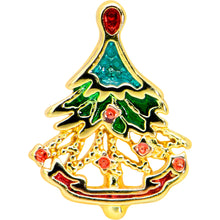 Load image into Gallery viewer, 16G 5/16 Red Gem Gold Tone Deco Holiday Tree Labret Monroe Tragus
