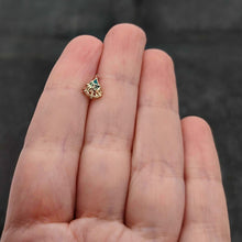 Load image into Gallery viewer, 16G 5/16 Red Gem Gold Tone Deco Holiday Tree Labret Monroe Tragus
