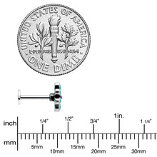 Load image into Gallery viewer, 16G 5/16 Blue Gem Flower Teal Petals Labret Monroe Tragus

