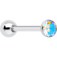 Load image into Gallery viewer, Aurora CZ Gem ASTM F-136 Implant Grade Titanium Threadless Barbell Tongue Ring

