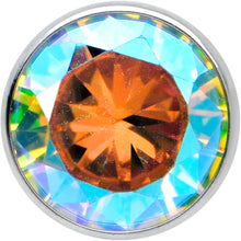 Load image into Gallery viewer, Aurora CZ Gem ASTM F-136 Implant Grade Titanium Threadless Barbell Tongue Ring
